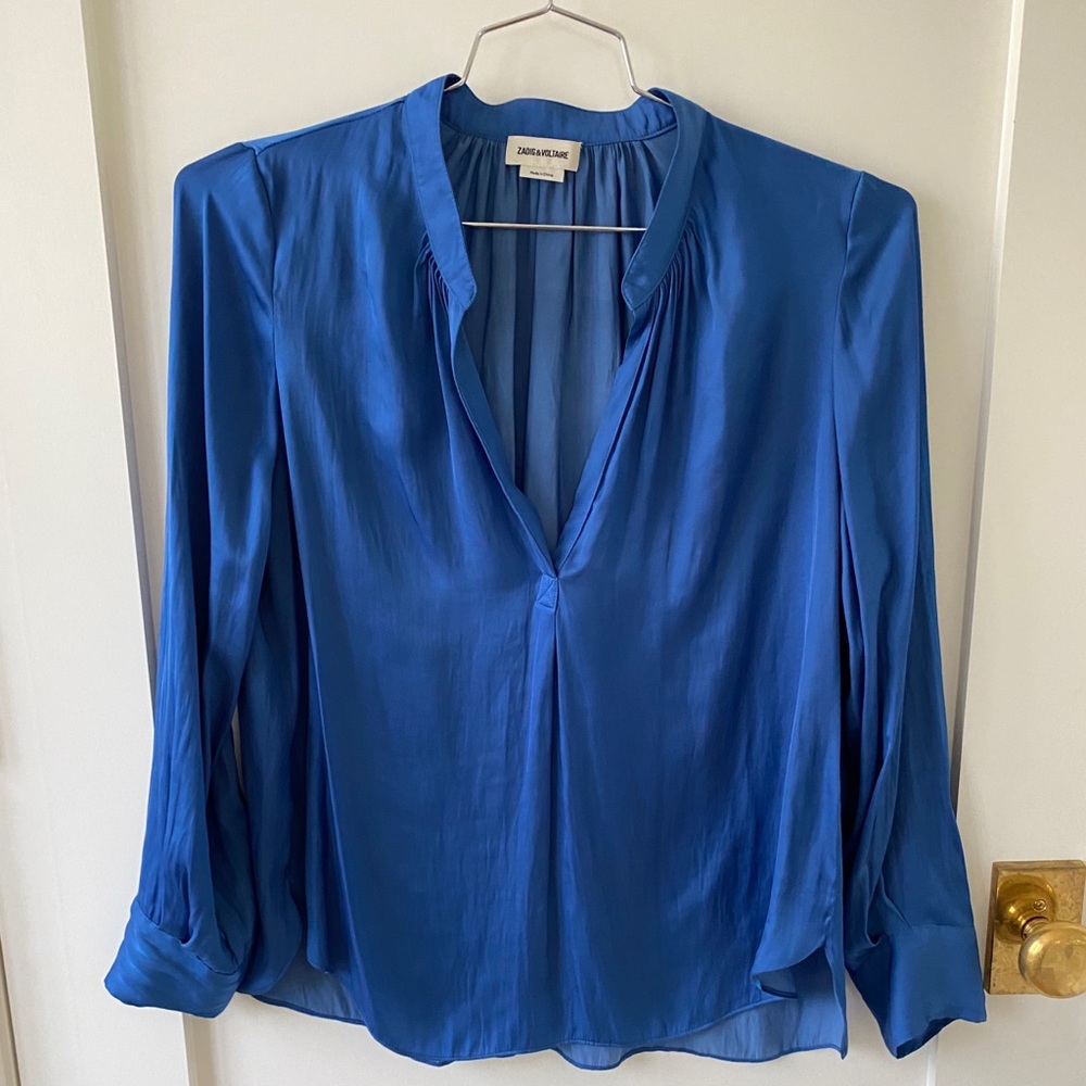 Zadig & Voltaire size small blue silk blouse